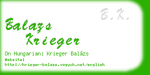 balazs krieger business card